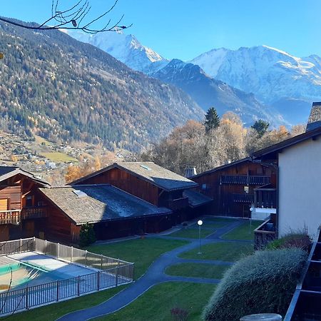 Appartement meublé avec vue sur les montagnes et piscine l'été Saint-Gervais-les-Bains Exterior foto